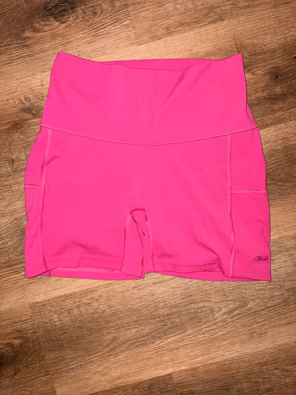 Gymshark Legacy Logo High-Waist Bike Shorts in Hot Pink